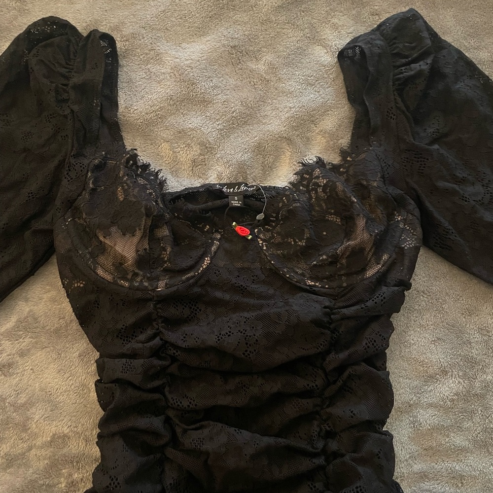 Sheer Black Lace Harlow Dress